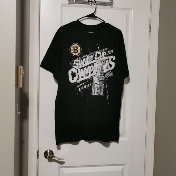 Reebok Boston Bruins Black Cotton T-Shirt - Picture 1 of 6
